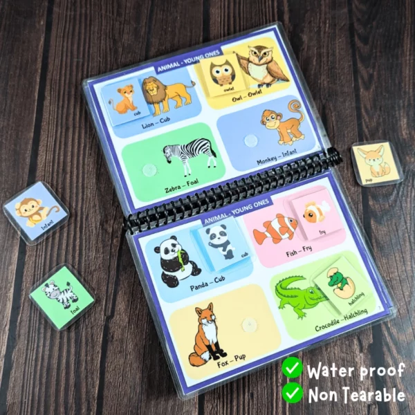 Hands-on animal baby recognition for kids