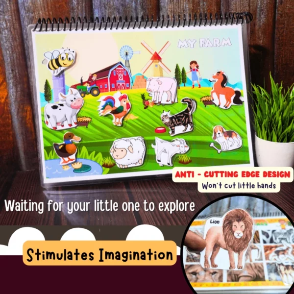 Farm animals shadow matching games for kids