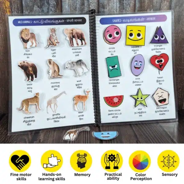 interactive trilingual busy book for preschoolers